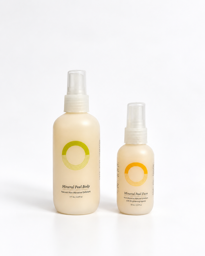 Meet the O.R.G Head-to-Toe Mineral Peel Duo, a complete face and body exfoliation routine featuring our bestselling Mineral Peel Face and Mineral Peel Body. Two gentle, non-abrasive liquid exfoliators designed to help lift away dull surface buildup and reveal smoother, softer, brighter-looking skin—from your face all the way down to your feet.
