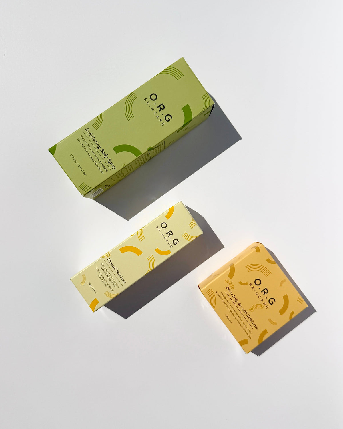 Three products. Two types of exfoliation. One seriously smooth head-to-toe routine.
Meet the O.R.G Head-to-Toe Exfoliation Trio, our complete face and body exfoliating skincare set featuring Mineral Peel Face, Mineral Peel Body, and Detox Body Bar.
This 3-piece exfoliating system combines O.R.G&