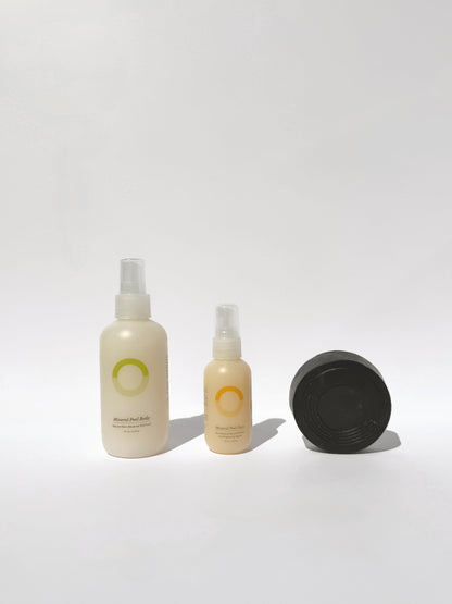 Three products. Two types of exfoliation. One seriously smooth head-to-toe routine.
Meet the O.R.G Head-to-Toe Exfoliation Trio, our complete face and body exfoliating skincare set featuring Mineral Peel Face, Mineral Peel Body, and Detox Body Bar.
This 3-piece exfoliating system combines O.R.G&
